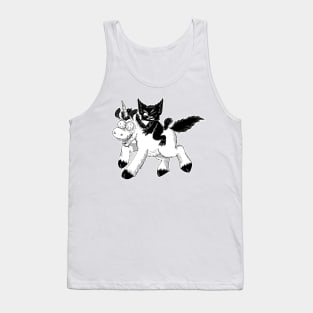 Creepy Kitty And Unicorn Tank Top